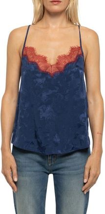 Zadig&Voltaire Cespa Horse Jacquard Silk Camisole in Marine at Nordstrom, Size X-Small