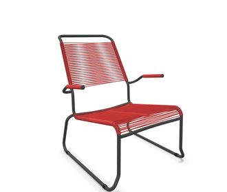 Schaffner Kufen-Spaghetti-Lounger S&auml;ntis mit Lehne / Hochlehner Feuerverzinkt