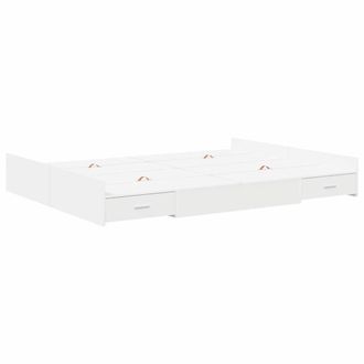 Berkfield Home Storage Bed Frame White 140 x 190 cm Melamined Board