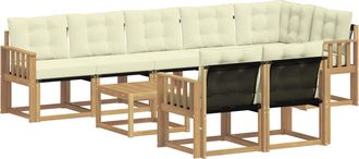 vidaXL Conjunto De Sof&aacute;s De Exterior 9 Uds. Blanco Y Crema Vidaxl