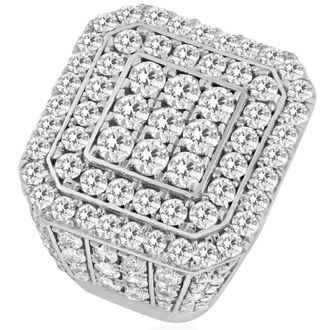 Pompeii3 5Ct Diamond Ring Mens Flashy Multi Row Wedding Band in White or Yellow Gold