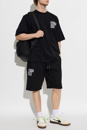 Off-white T-shirt With Printed Logo, Mens, Black