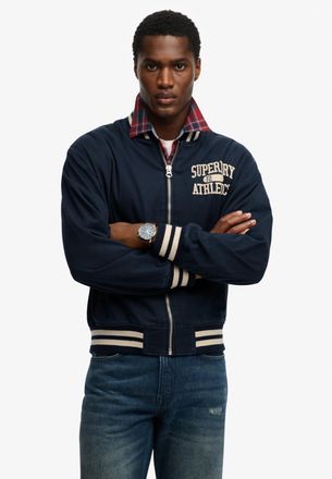Superdry Parka SUPERDRY TWILL VARSITY BOMBER JKT, Herren, Gr. XXL, eclipse navy, Web, Obermaterial: 80% Baumwolle, 20% Polyester, bedruckt, relaxed fit normal,