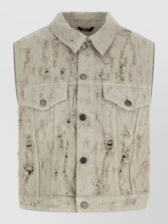 Haikure ryder bull denim sleeveless pocket vest