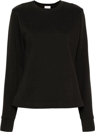 Moncler logo-embossed sweatshirt - women - Polyester/Cotton - S - Black