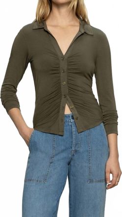 Sanctuary Daydreamer Knit Shirt In Olive