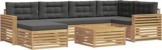 vidaXL Conjunto De Sof&aacute;s De Exterior 7 Uds. Blanco Y Antracita Vidaxl