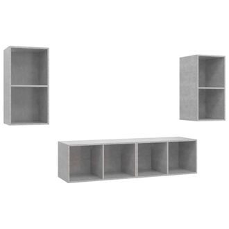 Berkfield Home Wall-mounted TV Cabinets 4 pcs Concrete Grey Engineered Wood