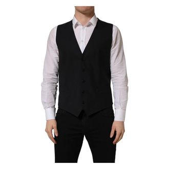 Dolce & Gabbana Single Breasted Waistcoat Vest - male - Dolce & Gabbana - Waistcoats - Black - 3XL - Suits