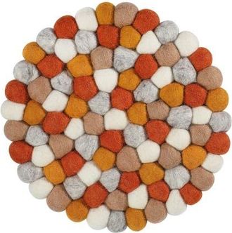 cilio Fair Trade Virgin Sheep Wool Trivet, Handcrafted in Nepal, 8.5-Inch Round in Pink at Nordstrom