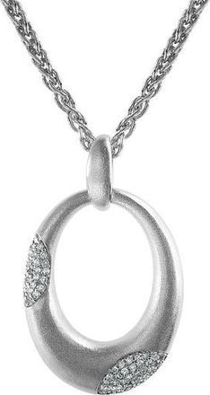 Effy Diamond & Sterling Silver Oval Pendant Necklace - 0.29ctw at Nordstrom Rack, Size 18