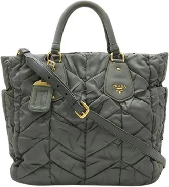 Prada Pre-owned Handbags, female, Green, Size: ONE SIZE Pre-owned Vintage Nylon Handbag