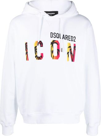 Dsquared2 Icon-print hooded sweatshirt - men - Cotton - S - White