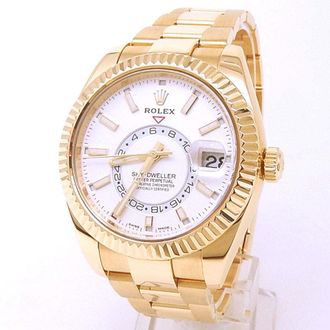 Rolex Pre-owned Rolex Sky-Dweller GMT Automatic Chronometer White Dial Mens Watch 326938 WSO