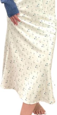 Wishlist Silky Floral Skirt In Cream