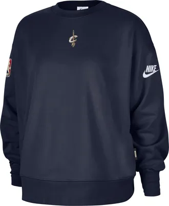 Nike Cleveland Cavaliers Hardwood Classics Nike Womens NBA Phoenix Fleece Premium Crewneck Sweatshirt in Blue | II5162-419
