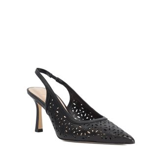 Dune London Womens Ladies Corfu - Laser Cut Leather Sling-Back Heels - Black - Size UK 3