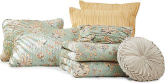 Southshore Fine Linens Jacobean Willow 7-Piece Oversized Quilt Bedding Set in Green at Nordstrom Rack, Size California King