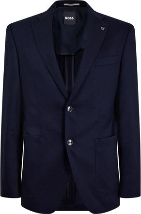 HUGO BOSS Mens H Janson Regular Fit Suit Jacket in Dark Blue - Size Large