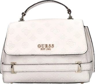 Guess Zarela Debossed Top Handle Bag - Dames - Handtassen - Beige - ONE Size - Leer - Tassen