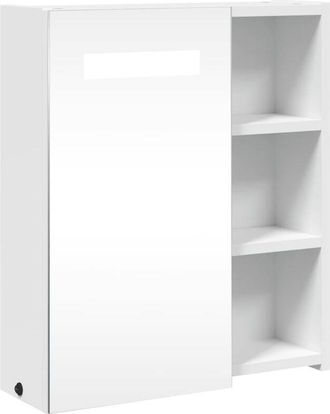 vidaXL Mueble de baño con espejo y luz led blanco 45x13x52 cm Vidaxl