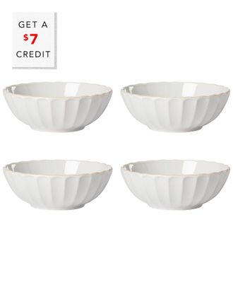 Lenox French Perle Scallop 4Pc Bowl Set