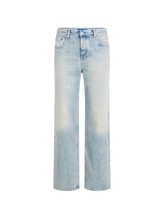 Karl Lagerfeld Light Blue Straight-Leg Jeans with Classic Five-Pocket Styling