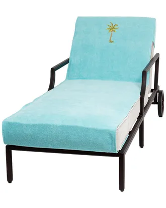 Linum Home Textiles Palm Tree Embroidered Chaise Lounge Cover