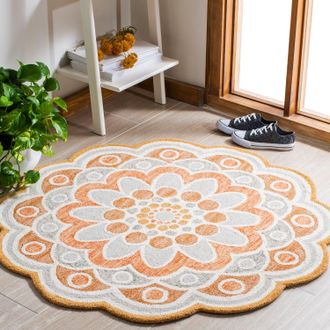 Safavieh Novelty Hand Made Area rug, Grey / Rust Kids Style Non-Shedding