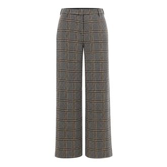 Fabiana Filippi Wide broek van jersey met ruitpatroon - Dames - Broeken - Veelkleurig - Maat: S Jersey