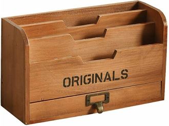 OEM Organizador De Almacenamiento De Oficina Con Caj&oacute;n, Caja De Almacenamiento De Oficina De Varios Niveles, Soporte De Correo De Madera Para Oficina, Acc