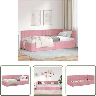 vidaXL Vidaxl Estructura De Cama En Esquina Rosa 90 X 200 Cm Terciopelo