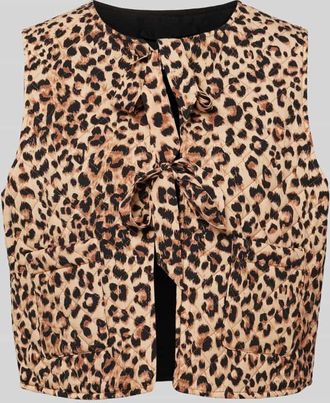 Pieces Regular Fit Weste aus reiner Viskose Modell SARIA in Sand, Gr&ouml;&szlig;e L