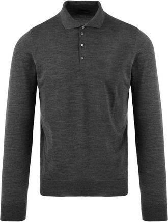 Drumohr D0D145 Polo - Heren - Polos - Grijs - 3XL - Wol - Tops