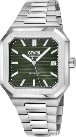 Gevril Group Mens Grand Concourse SS Case, Green Dial, 316L Stainless Steel Watch