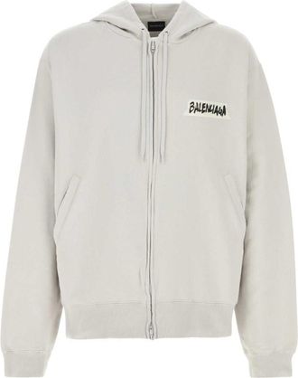 Balenciaga White Zip-Up Hoodie
