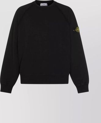 Stone Island crew neck long sleeve ribbed cuff sweatshirt