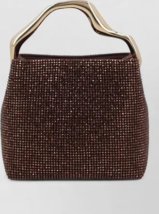 Cult Gaia rhinestone mesh mini tote bag