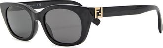 Fendi Narrow Cat-eye Sunglasses - Black - One Size