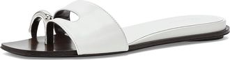 Tory Burch Pierced Slides Womens Sandals Bianco/Silver : 10.5 M, Leather