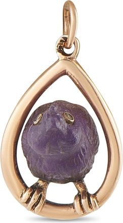 Faberg&eacute; Faberg 14K Rose Gold Carved Amethyst Bird Pendant FB01-080526