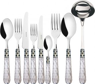 Bugatti Bohemia Ghiera Cromata, Posate Set 75 Pz, Scatola Legno Weng&egrave;, Casa Bugatti - Colore: Trasparente