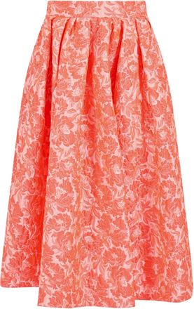 Rosie Assoulin Gonna midi plissettata - Arancione