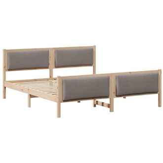 vidaXL Estructura De Cama Con Cabecera Taup&eacute; 180 X 200 Cm Tela Vidaxl