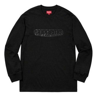 SUPREME SS19 Tech L/S Tee Black LOGO Long Sleeves Pullover Unisex SUP-SS19-156
