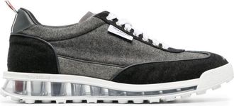 Thom Browne Dark Grey Dark Grey Leather Sneakers