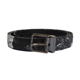 Dolce & Gabbana Floral Canvas Belt - Heren - Riemen - Zwart - ONE Size - Katoen - Accessoires