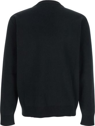 Gucci Mens Black Wool Sweater With Logo Lettering Tops Top