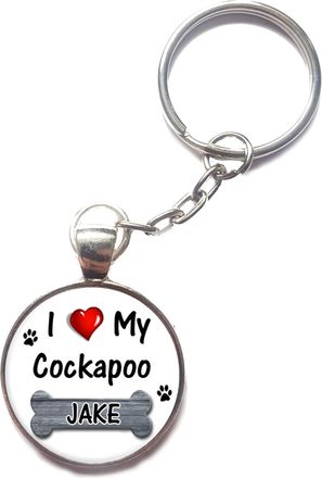 Generic Personalised I Love My Cockapoo Dog Split Keyring Birthday Gift R119