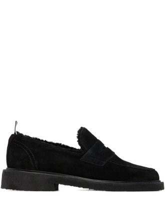 Thom Browne suede penny loafers - Black